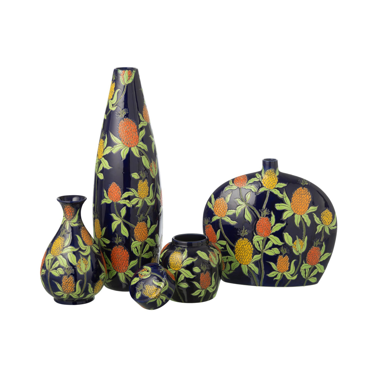 Pineapple Porcelain Vase Multicolor Large J-Line