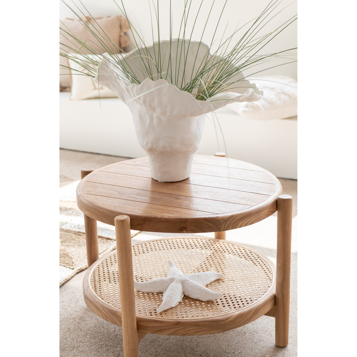 Corolla Wide Ceramic Vase White J-Line