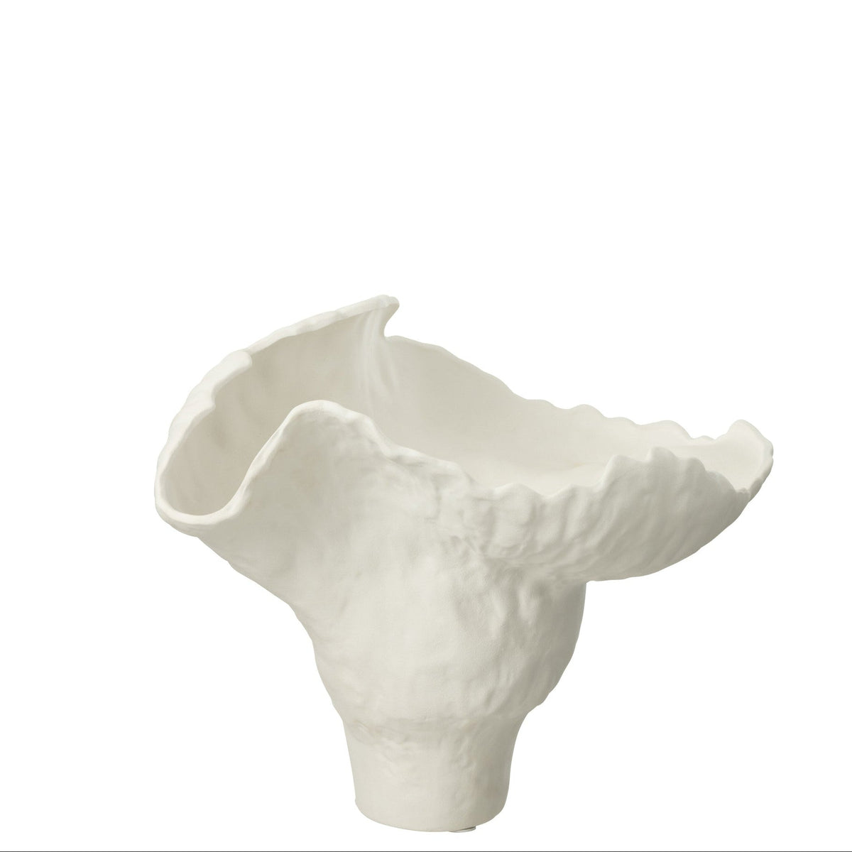 Corolla Wide Ceramic Vase White J-Line