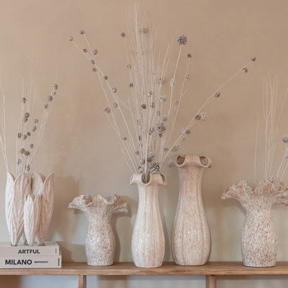 Vase Glazed Ceramic Beige Small J-Line