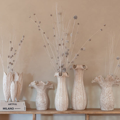 Vase Glazed Ceramic Beige Large J-Line