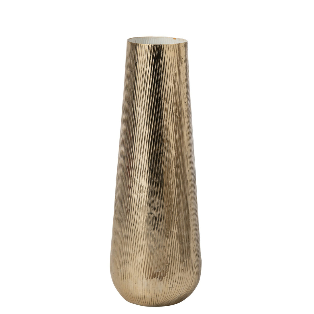 Striped Aluminum Vase Gold/White Large J-Line
