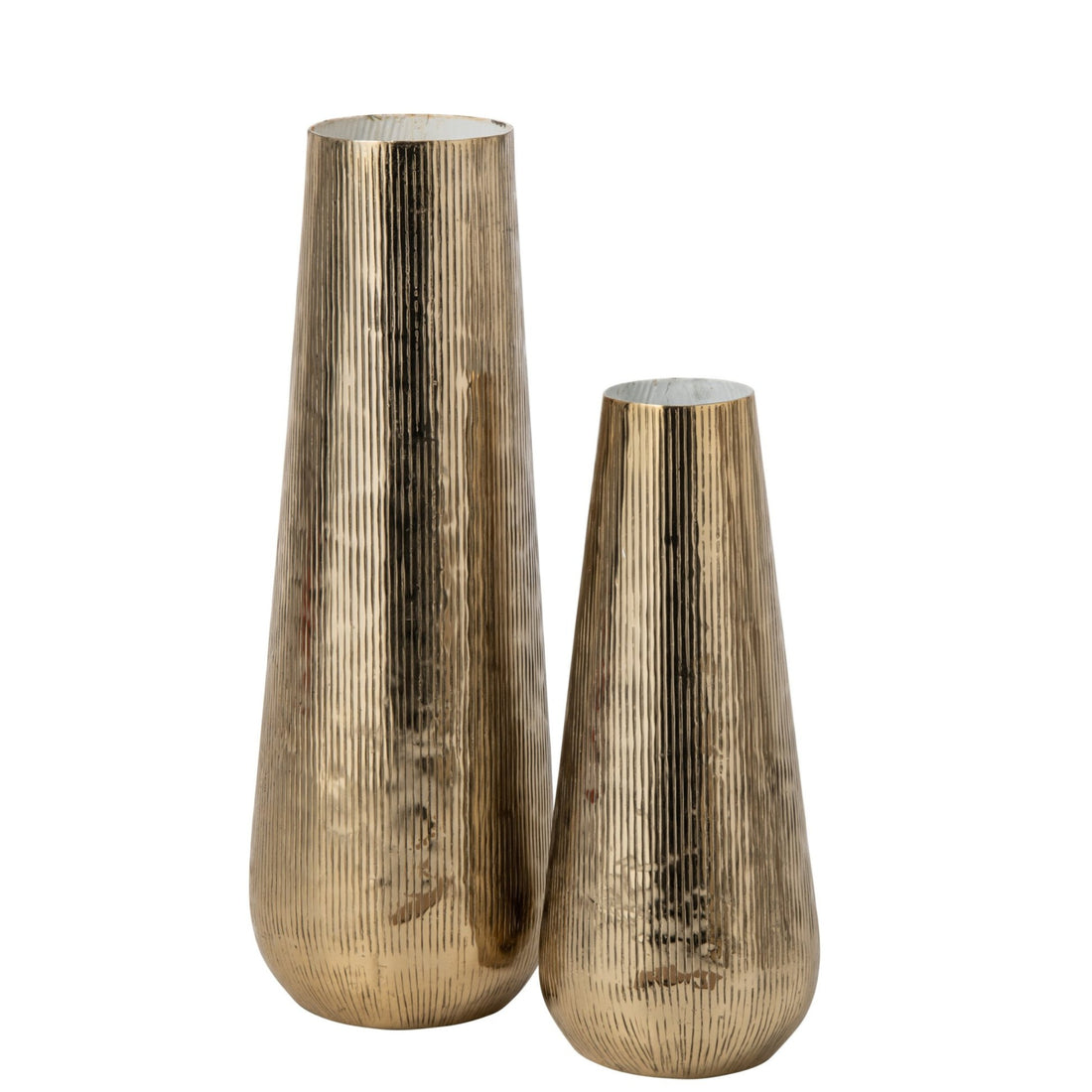 Striped Aluminum Vase Gold/White Large J-Line