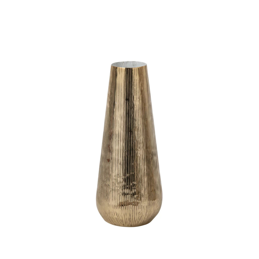 Striped Aluminum Vase Gold/White Small J-Line