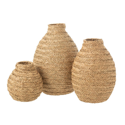 Large Natural Woven Seagrass Vase J-Line