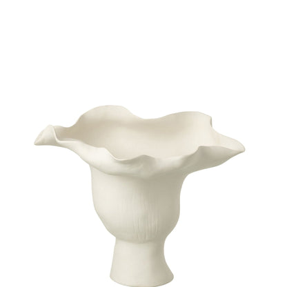 Vaas Helix Onregelmatig Keramiek Wit Ø31cmxH31cm J-Line