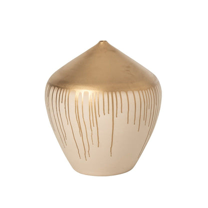 Vaas Keramiek Beige Goud Large J-Line