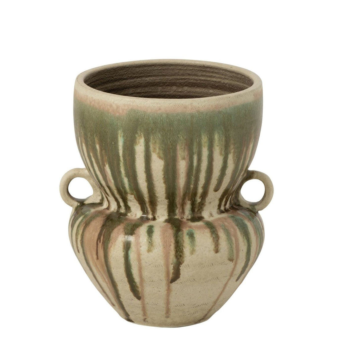Ceramic Vase Olive Green/Light Beige J-Line