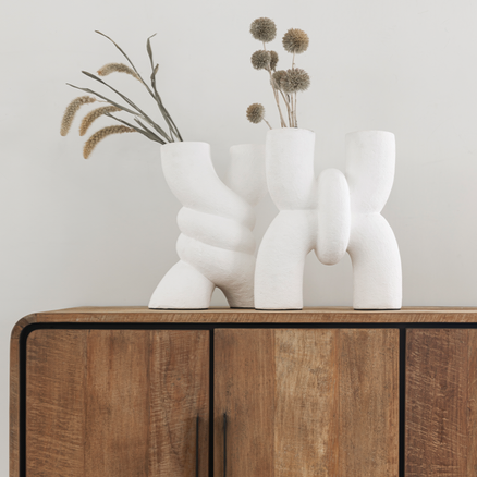 Vaas Spiral van terracotta in wit van MUST Living