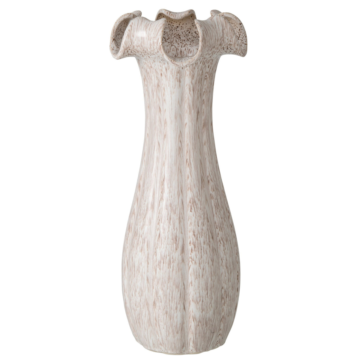 Vase Glazed Ceramic Beige Large J-Line