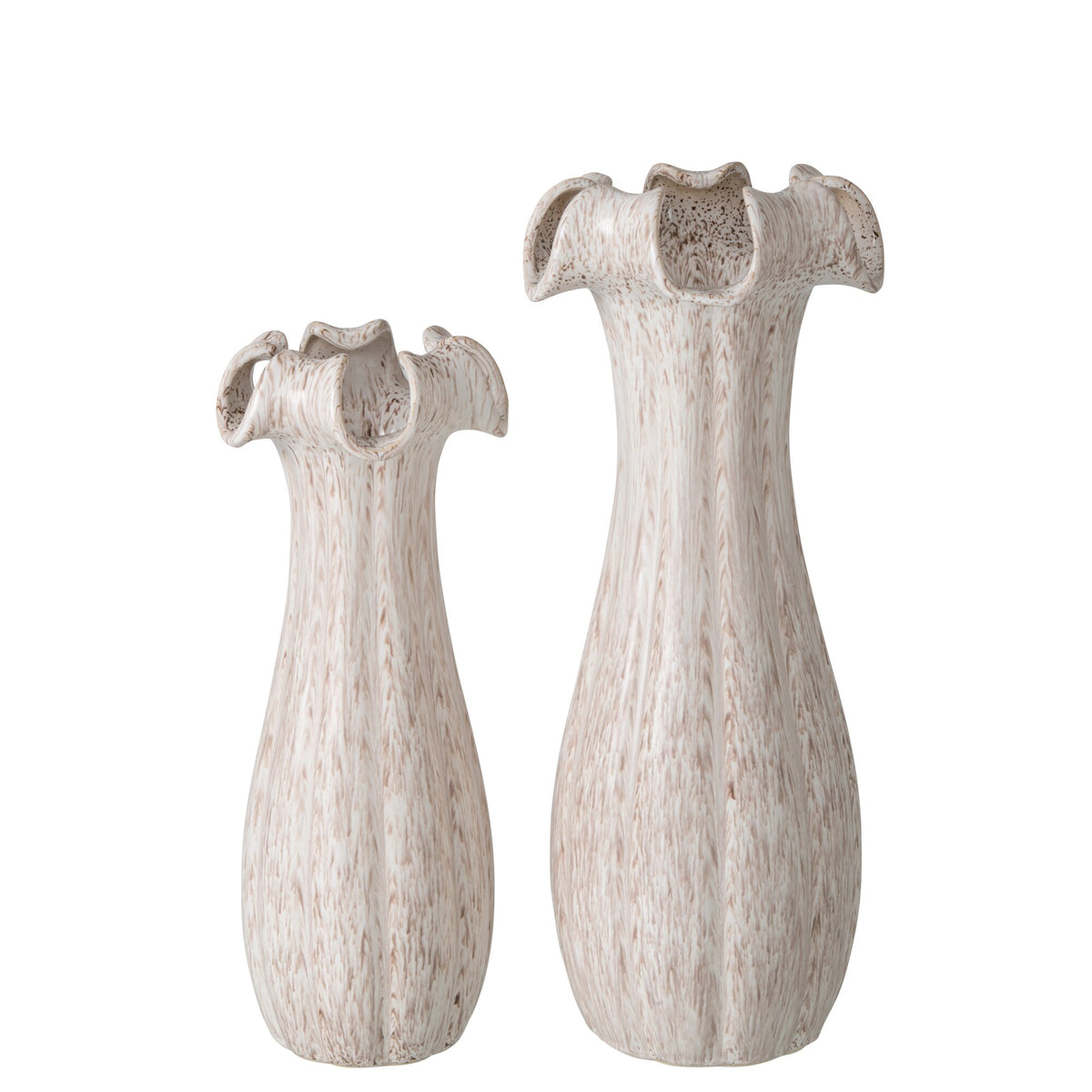 Vase Glazed Ceramic Beige Large J-Line