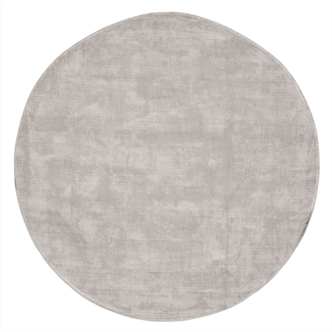 Rond vloerkleed La Belle van MUST Living in lichtgrijze viscose met een doorsnede van 200 cm