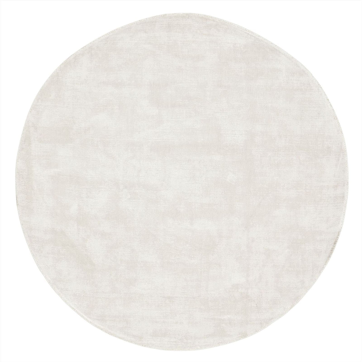 Rond vloerkleed La Belle van MUST Living in zandkleurige viscose met een doorsnede van 150 cm