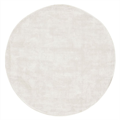 Rond vloerkleed La Belle van MUST Living in zandkleurige viscose met een doorsnede van 200 cm