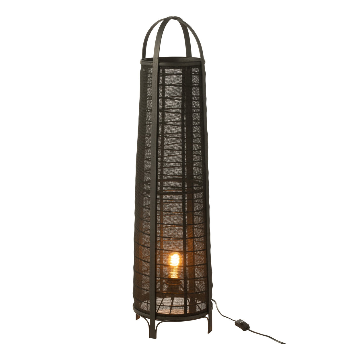 Floor Lamp Don Cotton Bamboo Black H 100cm J-Line