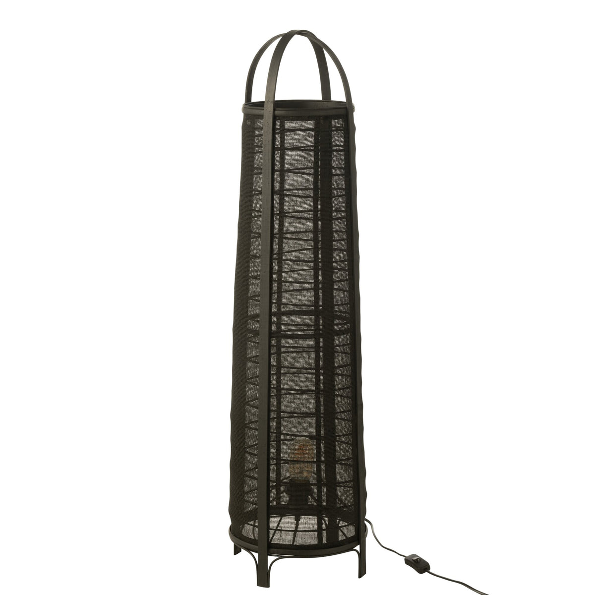 Floor Lamp Don Cotton Bamboo Black H 100cm J-Line