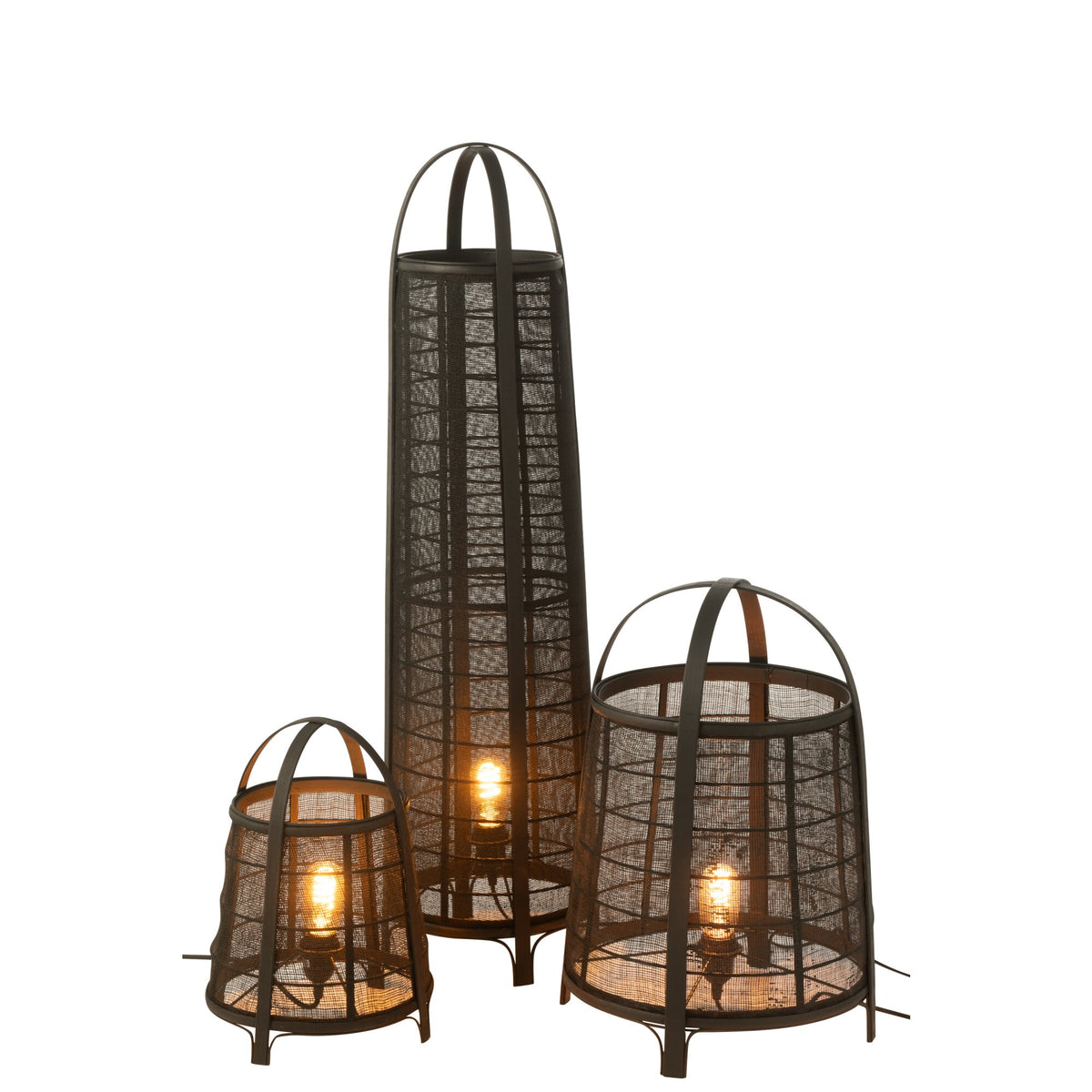 Floor Lamp Don Cotton Bamboo Black H 100cm J-Line