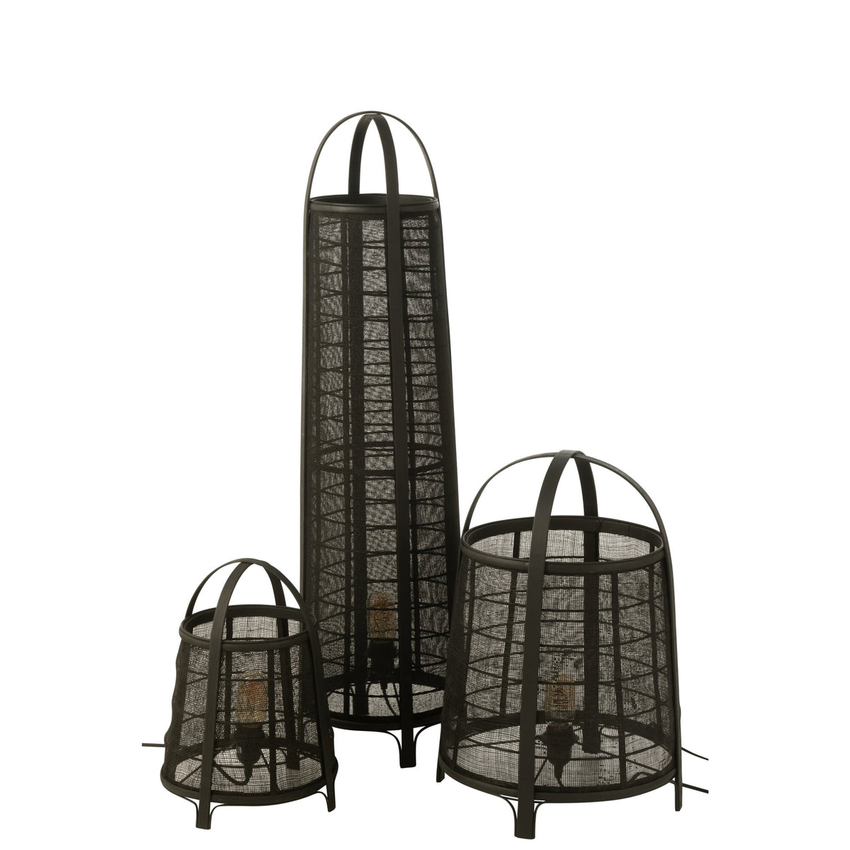Floor Lamp Don Cotton Bamboo Black H 100cm J-Line
