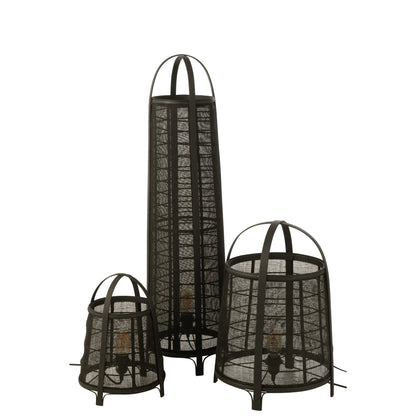 Floor Lamp Don Cotton Bamboo Black H 100cm J-Line