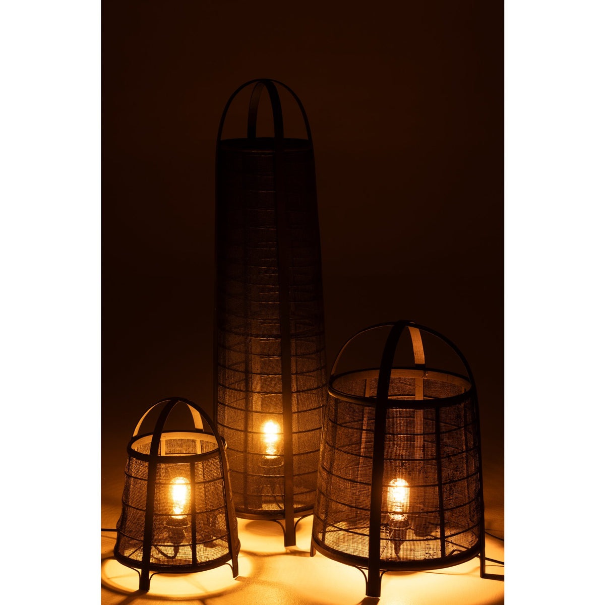 Floor Lamp Don Cotton Bamboo Black H 100cm J-Line