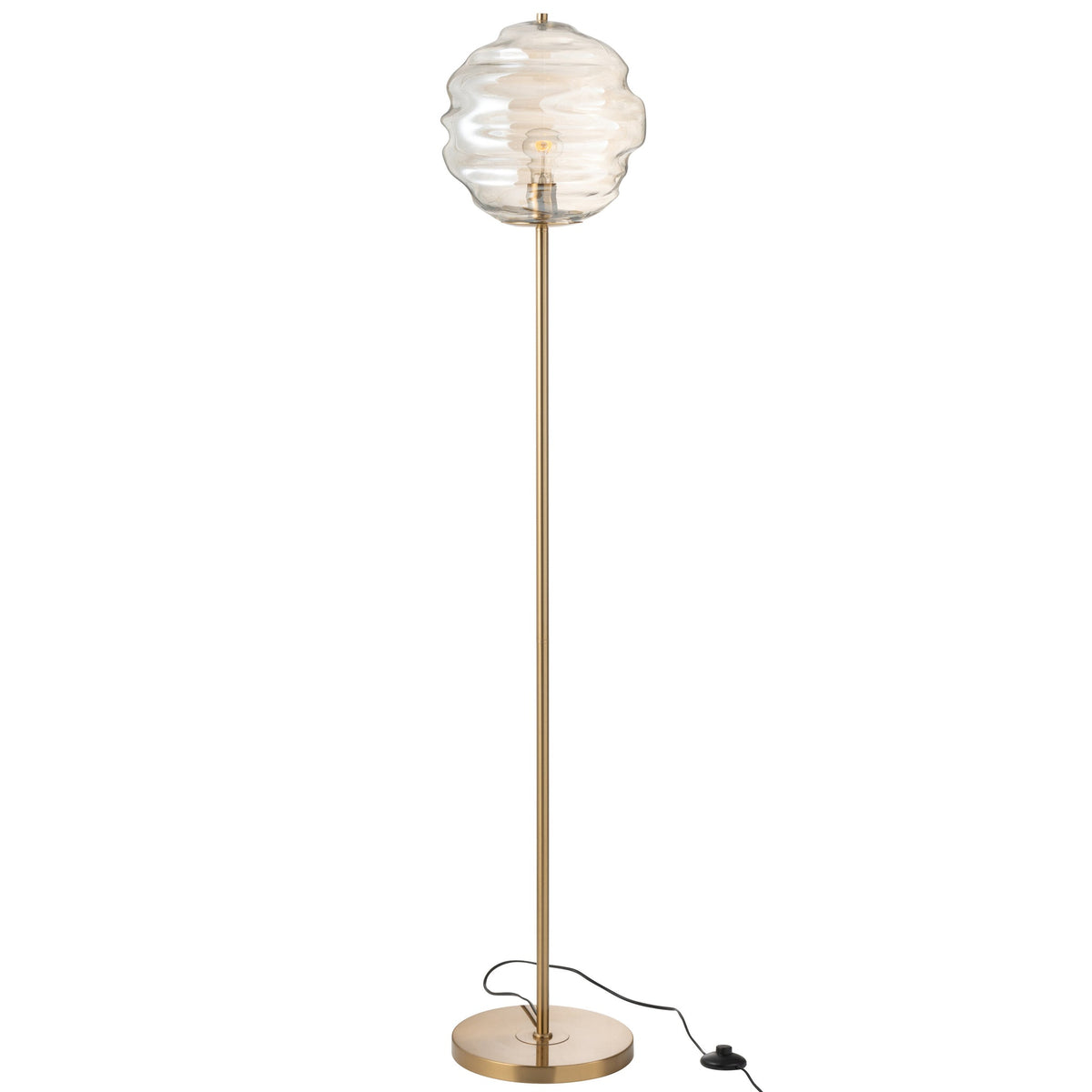 Floor Lamp Glass Light Cognac H156cm J-Line