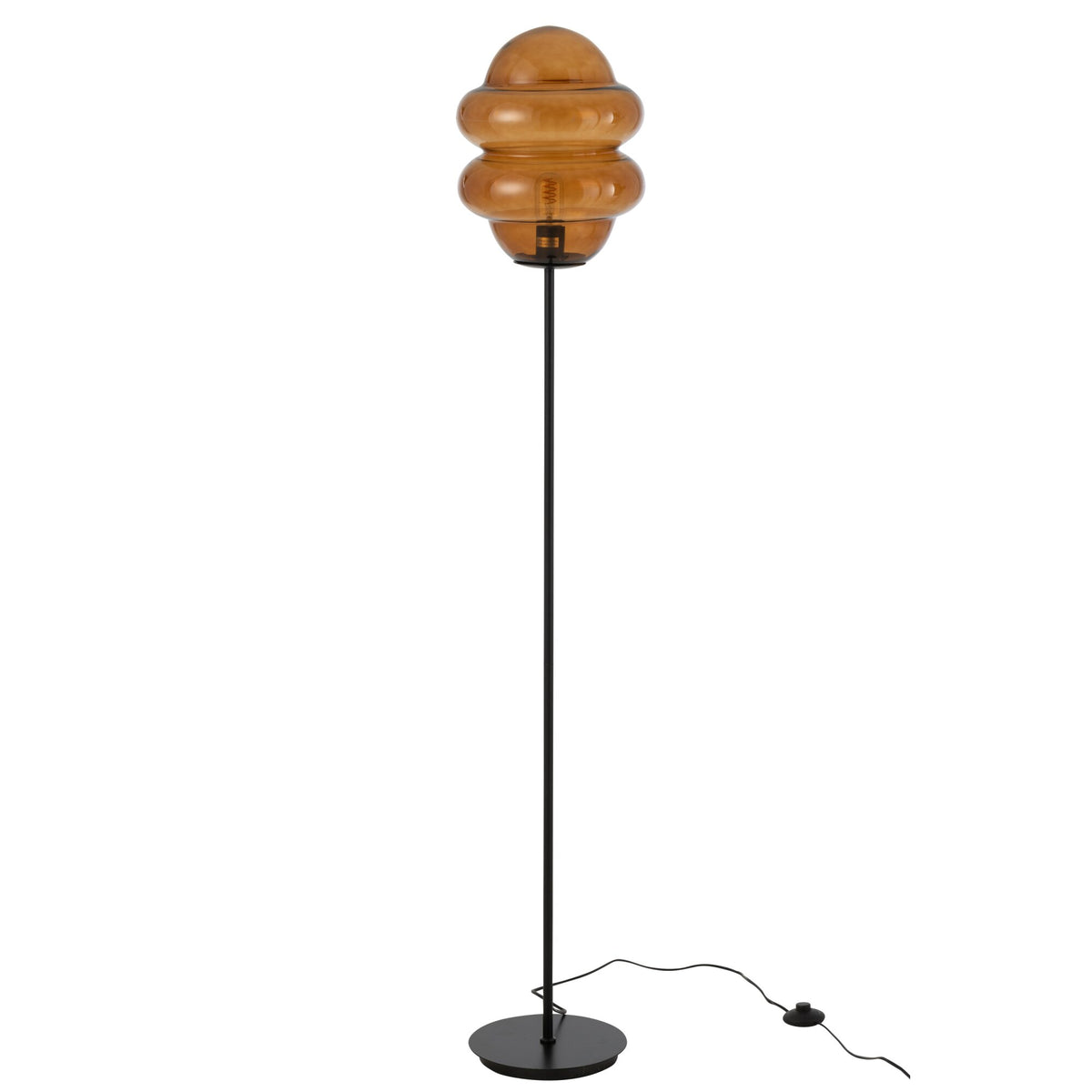 Floor Lamp Honey Spoon Glass Brown H160cm J-Line