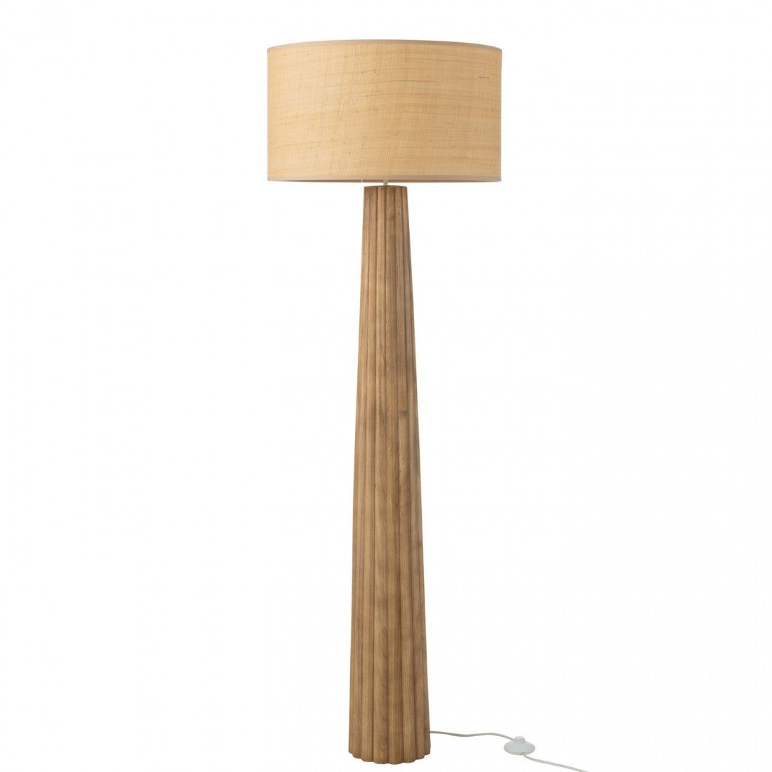 Vloerlamp Paraplu Ailanthus Hout Naturel 48x48x157cm - Vloerlamp - J-Line - livinglovely.nl