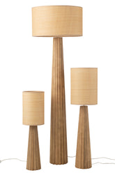Vloerlamp Paraplu Ailanthus Hout Naturel 48x48x157cm - Vloerlamp - J-Line - livinglovely.nl