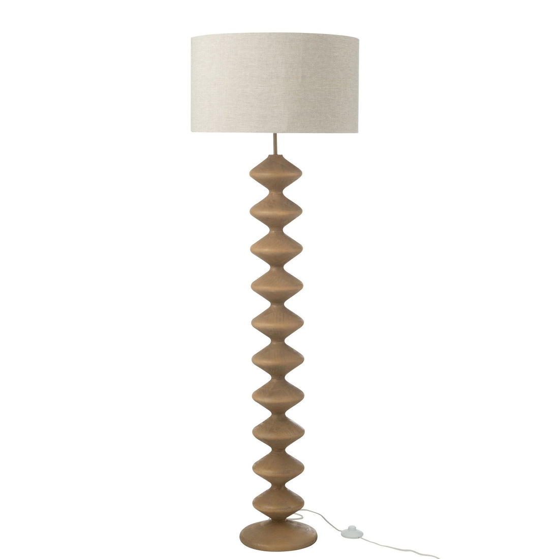 Vloerlamp Rups Populierenhout Naturel/Grijs 48x48x156cm J-Line