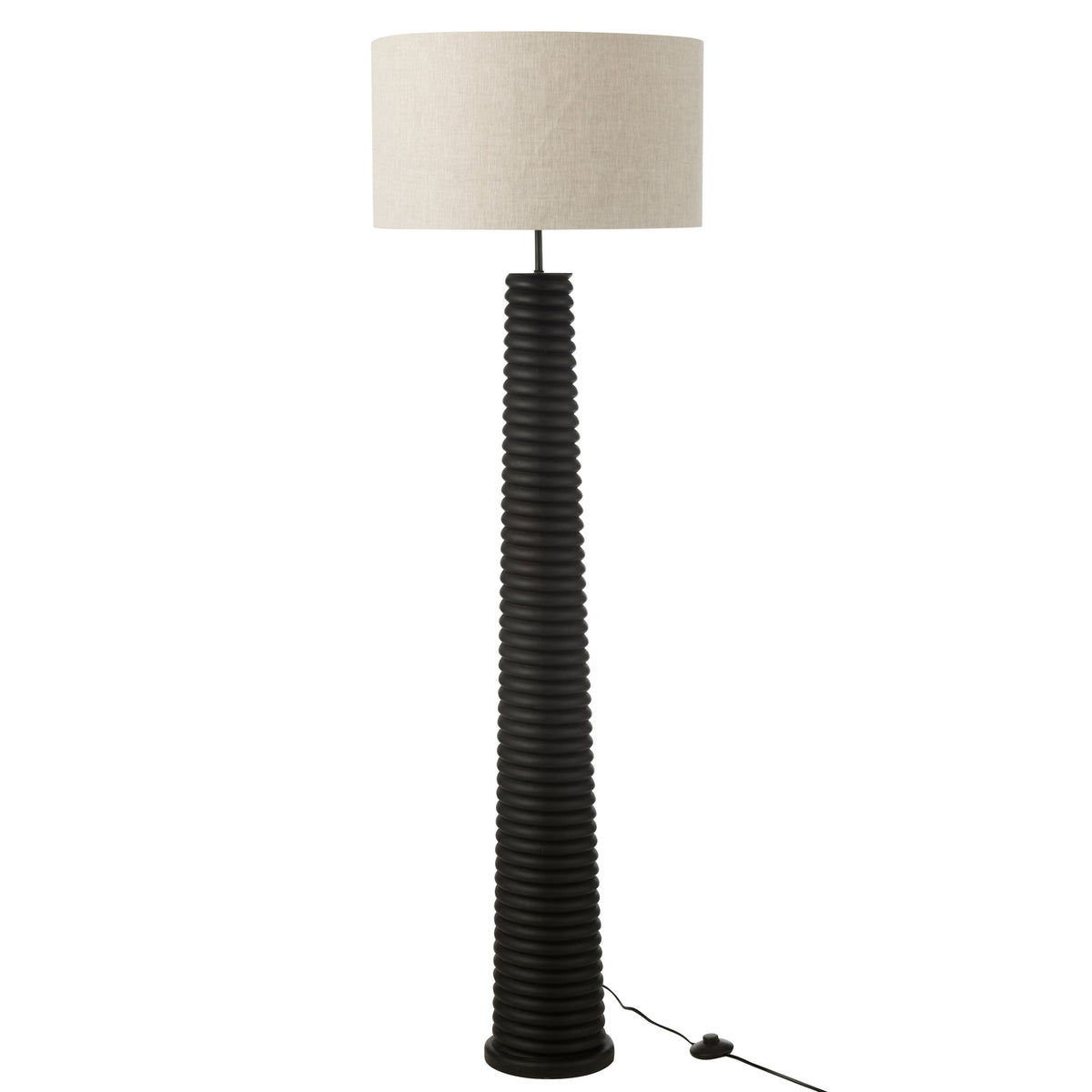 Floor Lamp Screw-in Ailanthus Wood Black/Grey H160cm J-Line