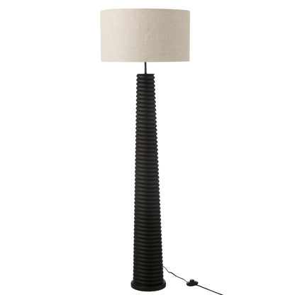 Floor Lamp Screw-in Ailanthus Wood Black/Grey H160cm J-Line
