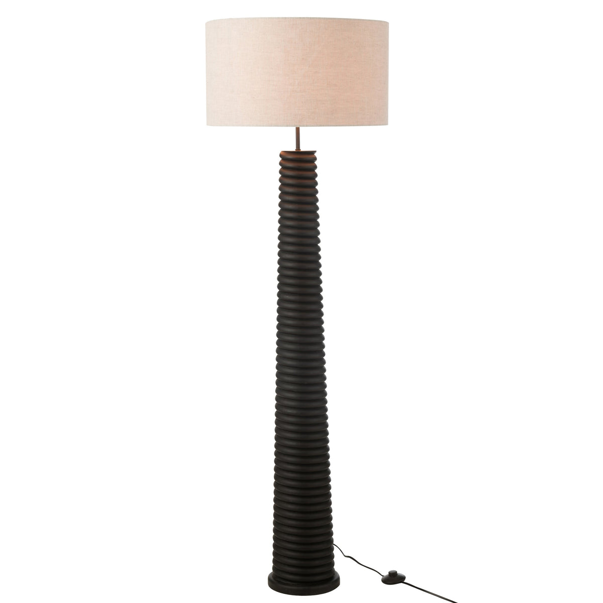 Floor Lamp Screw-in Ailanthus Wood Black/Grey H160cm J-Line