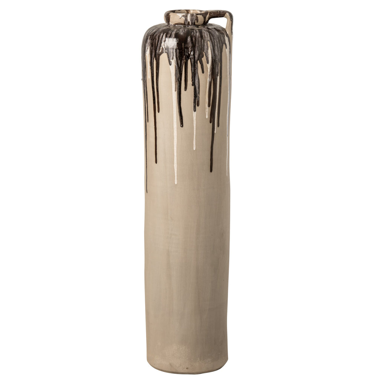 Floor Vase Ceramic Beige/Brown Large J-Line