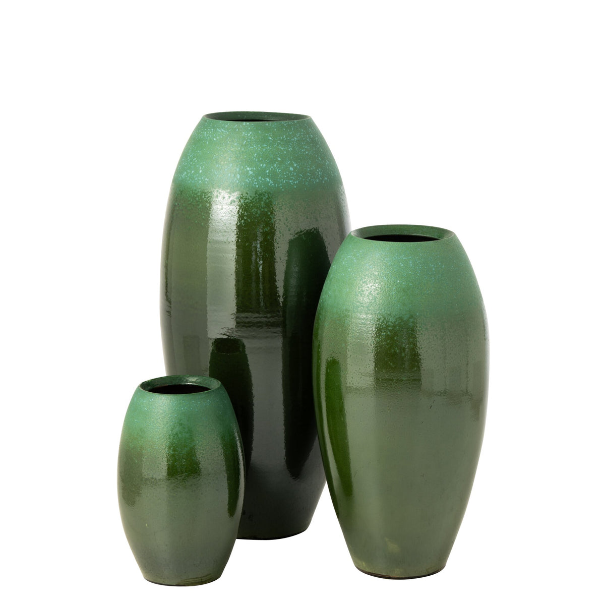 Floor Vase Ceramic Dark Green/Turquoise Large J-Line