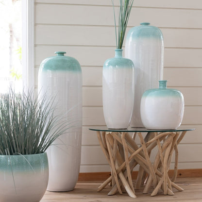 Floor Vase Ceramic Mint Green/White Small J-Line