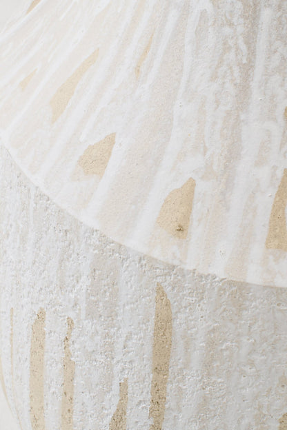 Floor Vase Ceramic White/Light Beige Small J-Line