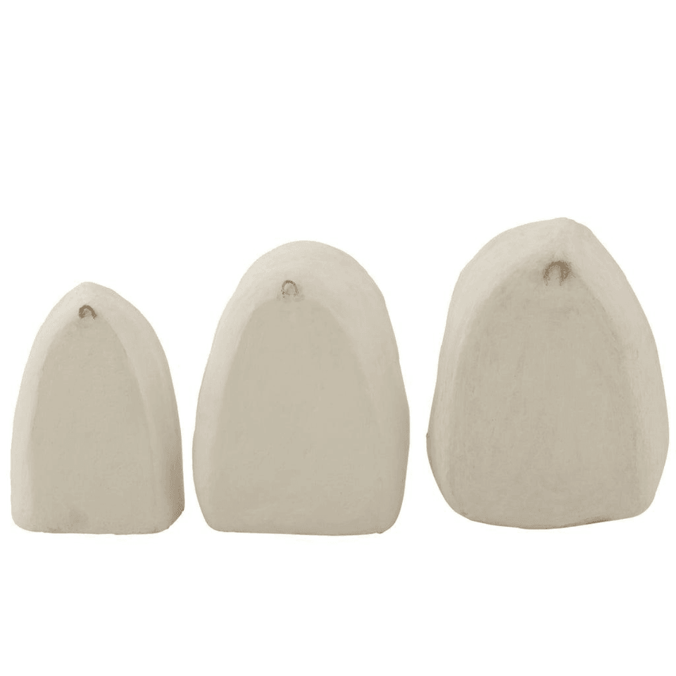 Wandrekken Papier Mache Wit Set van 3 - Wandrek - J-Line - livinglovely.nl