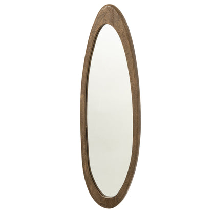 Mango Wood Wall Mirror Dark Brown J-Line