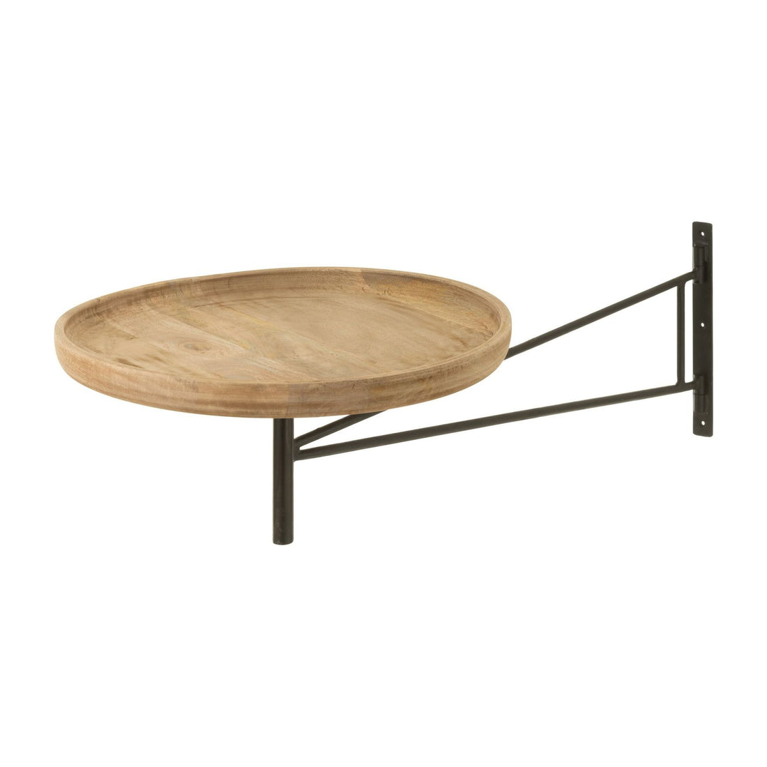 Round Wall-Mounted Table Turned Mango Wood/Metal Natural J-Line