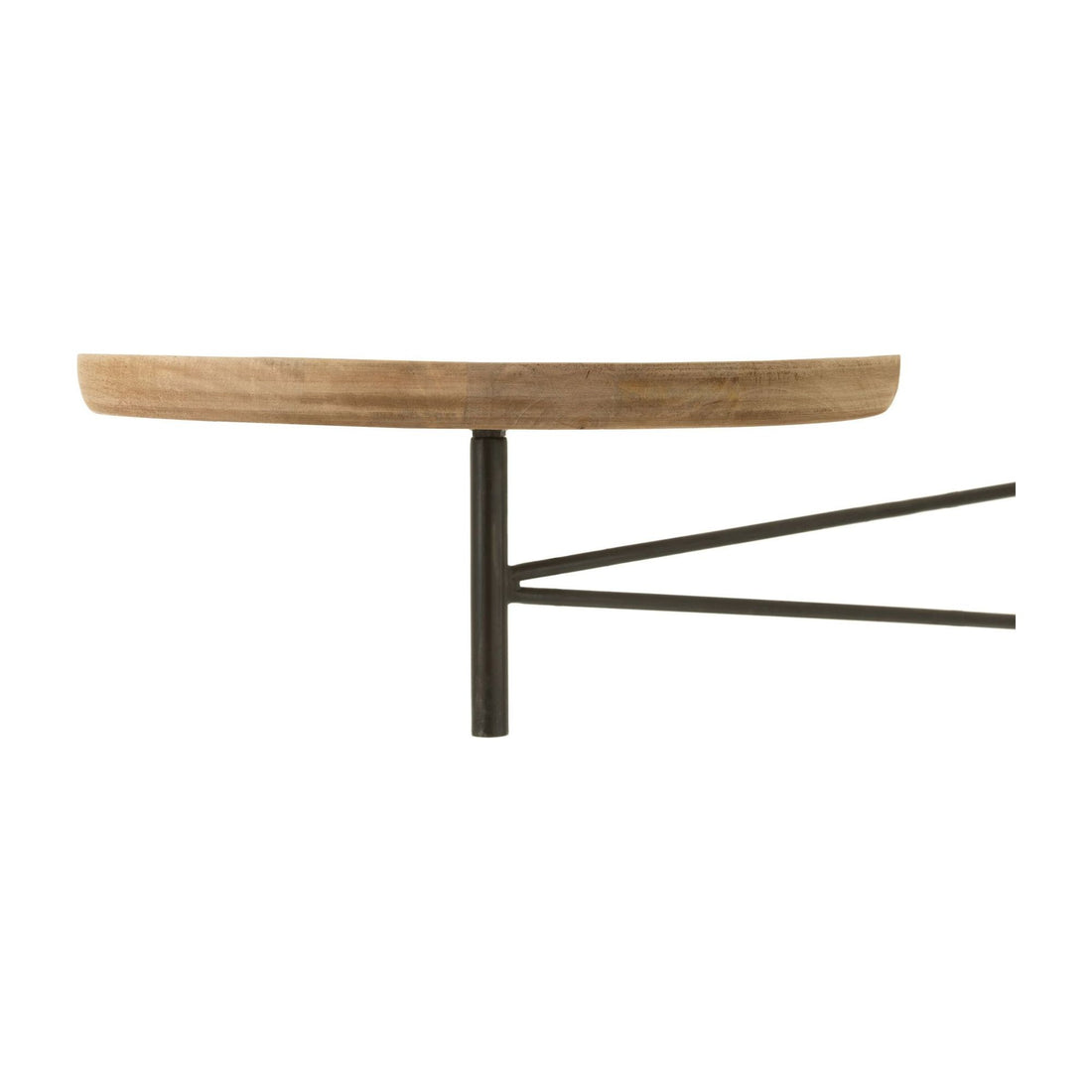 Round Wall-Mounted Table Turned Mango Wood/Metal Natural J-Line