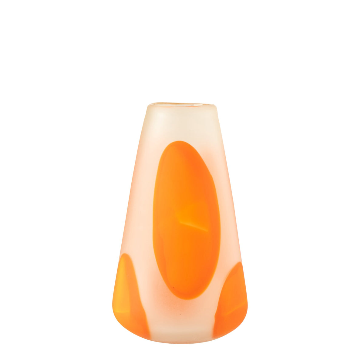 Tealight Holder Dotted Glass Dark Orange/Transparent Large J-Line