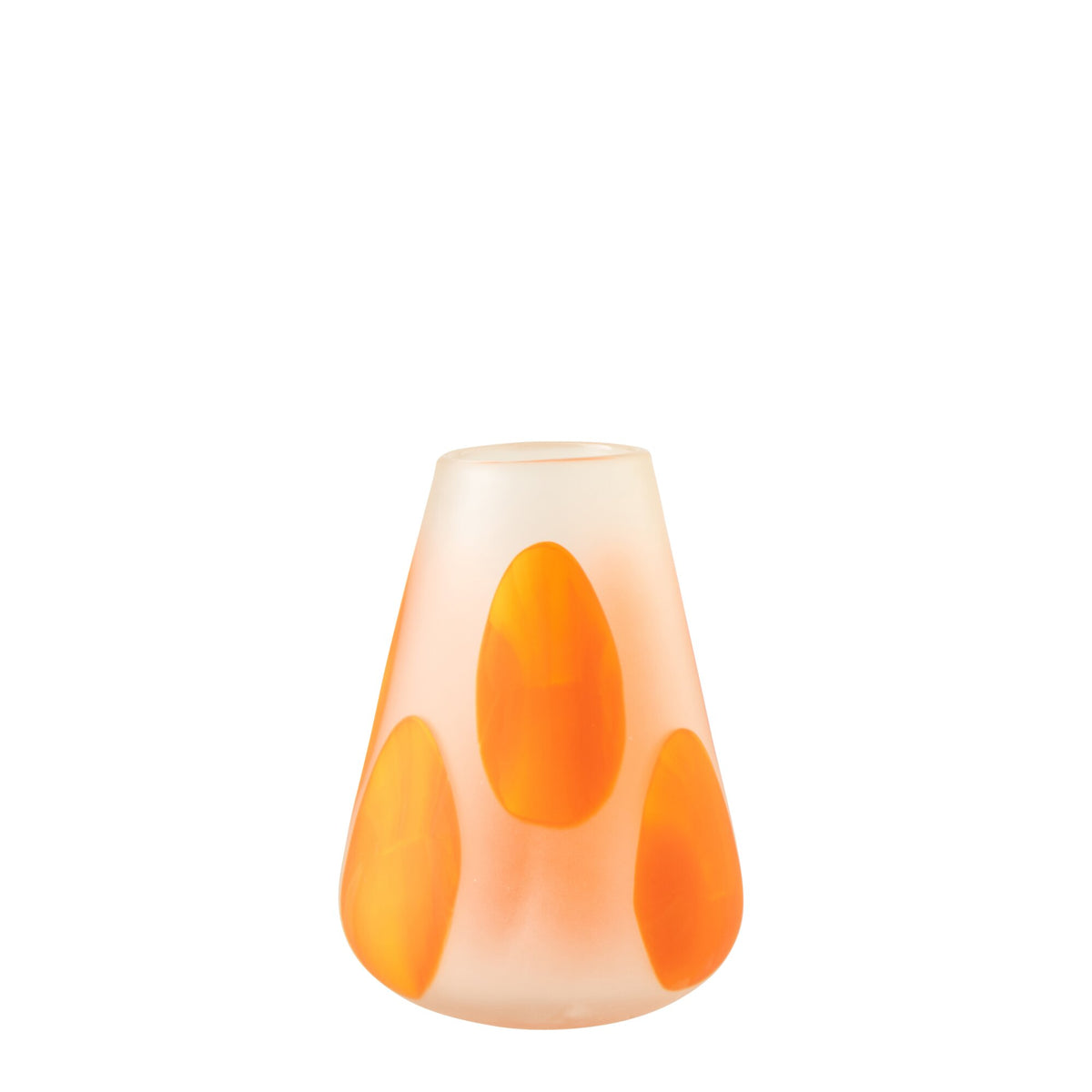 Tealight Holder Dotted Glass Dark Orange/Transparent Small J-Line