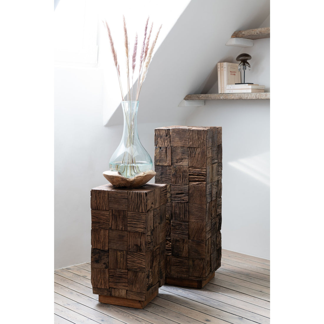Column Recycled Wood Natural Medium J-Line
